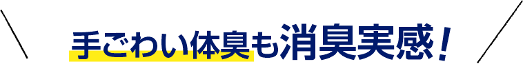 手ごわい体臭も消臭実感!
