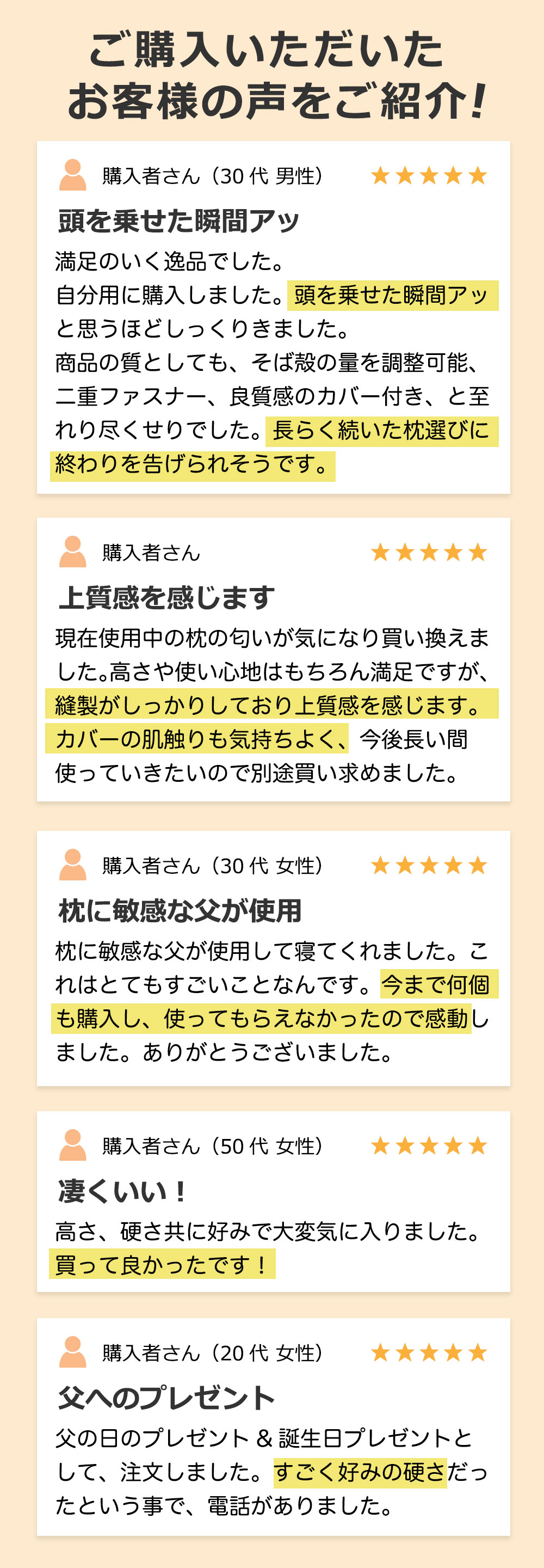 お客様の声（レビュー、評価）